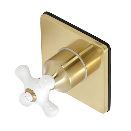 Kingston Brass KS3047PX Single-Handle Three-Way Diverter Valve with Trim Kit, Brushed Brass KS3047PX